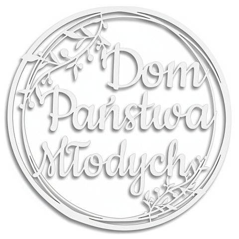 Napis Dom Państwa Młodych BIAŁY 40cm Obręcz Dekoracje Weselne