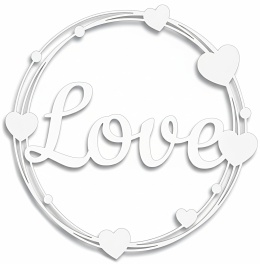 Napis LOVE - Dekoracje Weselne - Ślubne – Biała Obręcz 40cm Ozdoba Sali