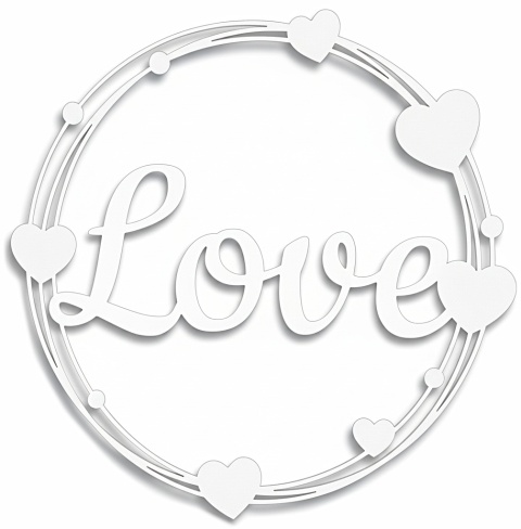 Napis LOVE - Dekoracje Weselne - Ślubne – Biała Obręcz 40cm Ozdoba Sali