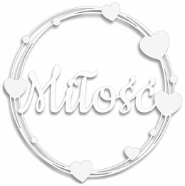 Napis Miłość - Dekoracje Weselne - Ślubne – Biała Obręcz 40cm Ozdoba Sali