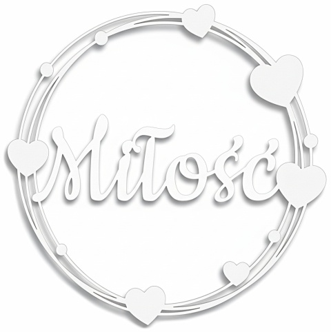 Napis Miłość - Dekoracje Weselne - Ślubne – Biała Obręcz 30cm Ozdoba Sali