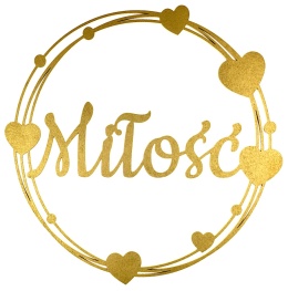 Napis Miłość - Dekoracje Weselne - Ślubne – Złota Obręcz 30cm Ozdoba Sali