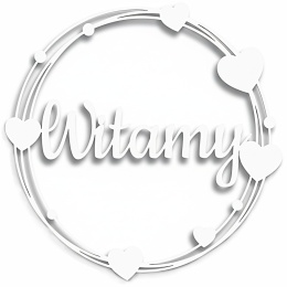 Napis Witamy - Dekoracje Weselne - Ślubne – Biała Obręcz 30cm Ozdoba Sali