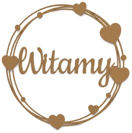 Napis Witamy - Dekoracje Weselne - Ślubne – HDF Obręcz 40cm Ozdoba Sali