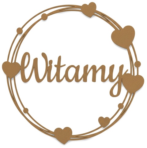 Napis Witamy - Dekoracje Weselne - Ślubne – HDF Obręcz 40cm Ozdoba Sali