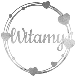 Napis Witamy - Dekoracje Weselne - Ślubne – Srebrna Obręcz 40cm Ozdoba Sali