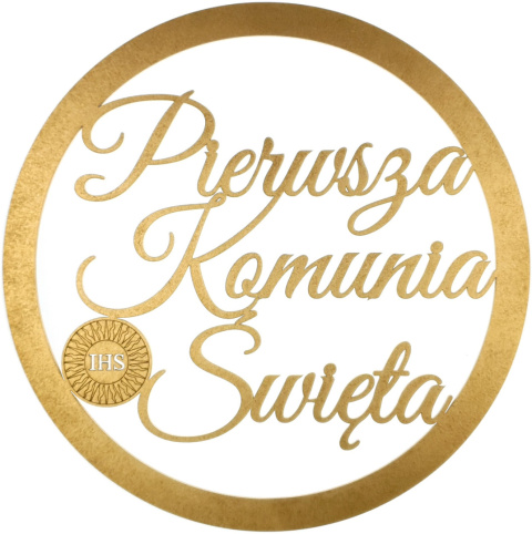 Obręcz Pierwsza Komunia Święta Kolor Złoty 30cm – Luksusowa Dekoracja