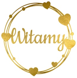 Napis Witamy - Dekoracje Weselne - Ślubne – Złota Obręcz 40cm Ozdoba Sali