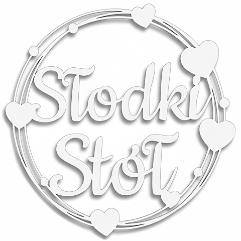 Słodki Stół - Dekoracje Weselne - Ślubne – Biała Obręcz 30cm Ozdoba Sali