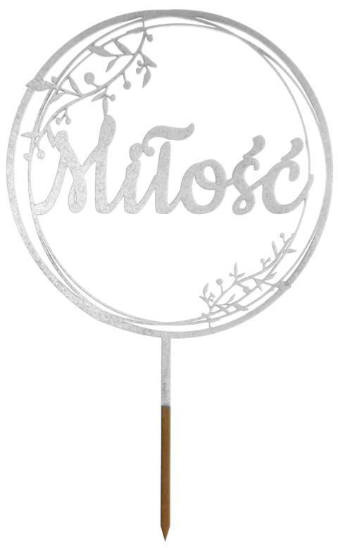 Topper Na Tort Weselny, Srebrny, Różne Wzory Mąż Żona Mr Mrs Państwo Młodzi Love Miłość