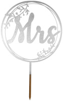 Topper Na Tort Weselny, Srebrny, Różne Wzory Mąż Żona Mr Mrs Państwo Młodzi Love Miłość
