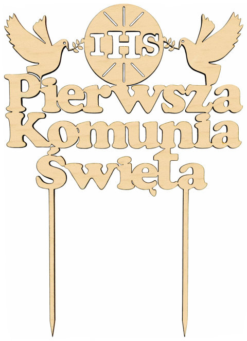 Topper Napis na tort Pierwsza Komunia Święta 20x28