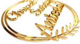 Topper na Tort Chrzest Święty z Imieniem Złoty Lustrzany Plexi Personalizowany