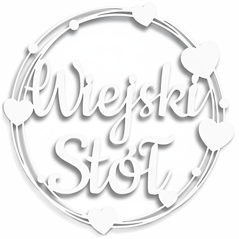 Wiejski Stół - Dekoracje Weselne - Ślubne – Biała Obręcz 40cm Ozdoba Sali