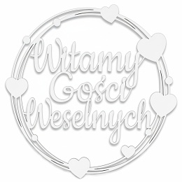 Witamy Gości Weselnych – Dekoracja Weselna Ślubna Biała Obręcz 30cm