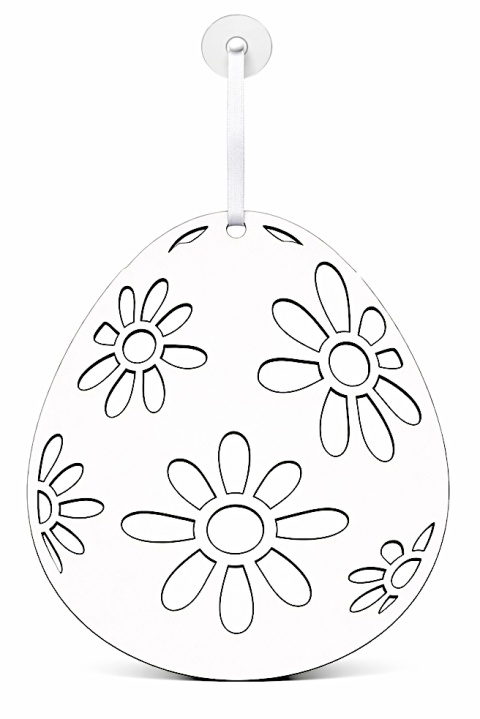 Dekoracja Wielkanocna na Okno – Duże Jajko 30x24 cm | Ozdoba Drewniana (HDF)