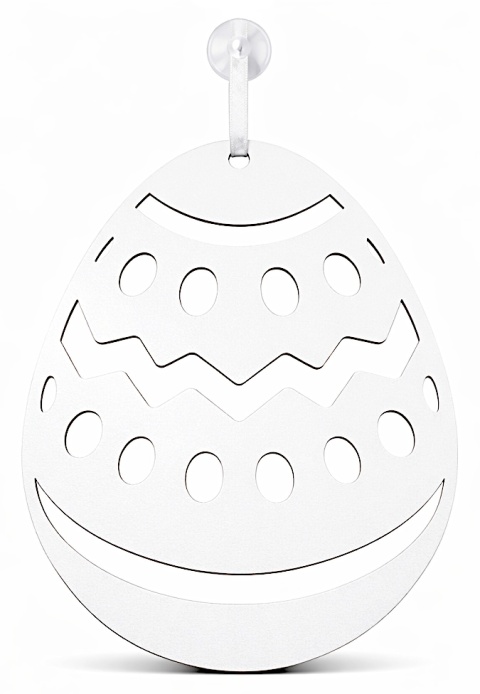 Dekoracja Wielkanocna na Okno – Duże Jajko 30x24 cm | Ozdoba Drewniana (HDF)