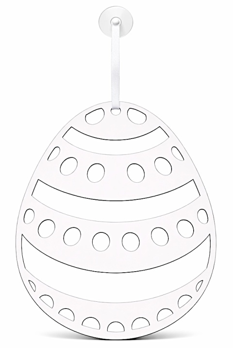 Dekoracja Wielkanocna na Okno – Duże Jajko 30x24 cm | Ozdoba Drewniana (HDF)