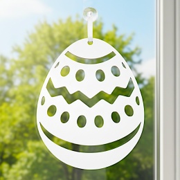 Dekoracja Wielkanocna na Okno – Jajko 19x15 cm | Mniejsza Ozdoba Drewniana