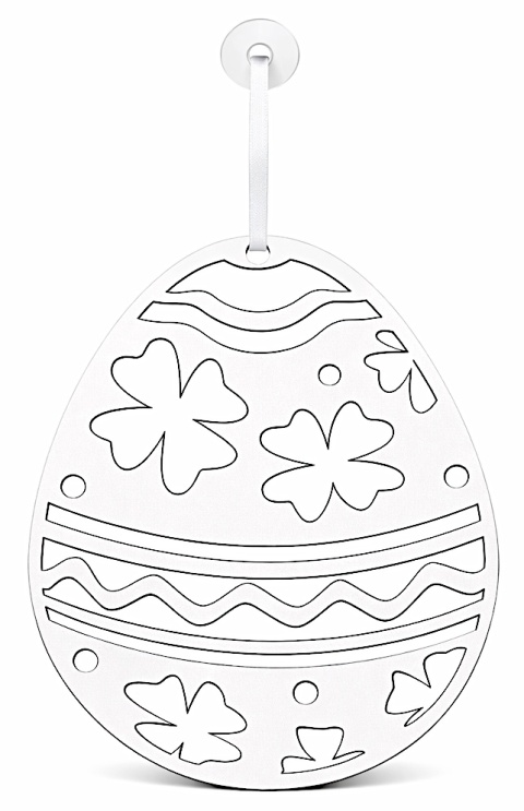 Dekoracja Wielkanocna na Okno – Jajko 19x15 cm | Mniejsza Ozdoba Drewniana