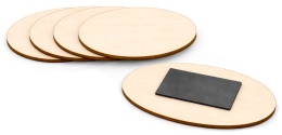 Drewniany magnes na lodówkę, owalny 8x5 cm – baza DIY, zestaw 5 szt.