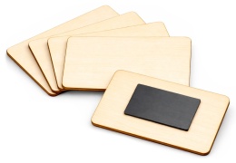 Drewniany magnes na lodówkę, prostokątny 8x5 cm – baza DIY, zestaw 5 szt.