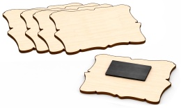 Drewniany magnes na lodówkę - tabliczka nieregularna 8 × 5 cm – baza DIY, zestaw 5 szt.