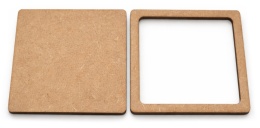 Kwadrat + Ramka 15x15cm HDF Zestaw Baza do Rękodzieła Decoupage