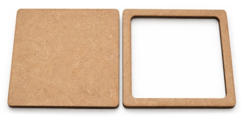 Kwadrat + Ramka 15x15cm HDF Zestaw Baza do Rękodzieła Decoupage