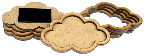 Magnes na lodówkę Chmurka z ramką 8x5 cm – baza, DIY, HDF, 5 szt.