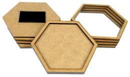 Magnes na lodówkę Sześciokąt z ramką 9x7,8 cm – baza, DIY, HDF, 5 szt.