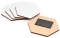 Magnes na lodówkę biały sześciokąt 9x7,8 cm – baza DIY z HDF 3 mm, 5 szt.