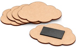 Magnes na lodówkę chmurka 8x5 cm – baza DIY z surowego HDF 3 mm, 5 szt.