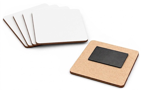 Magnes na lodówkę biały kwadratowy 7x7 cm – baza DIY z HDF 3 mm, 5 szt.