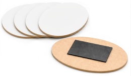 Magnes na lodówkę biały owalny 8x5 cm – baza DIY z HDF 3 mm, 5 szt.