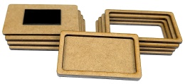 Magnes na lodówkę prostokąt z ramką 8 × 5 cm – 5 szt. – baza DIY z surowego HDF