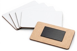 Magnes na lodówkę prostokątny 8x5 cm biały – baza DIY z HDF 3 mm, 5 szt.