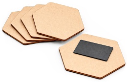 Magnes na lodówkę sześciokąt 9x7,8 cm – baza DIY z surowego HDF 3 mm, 5 szt.