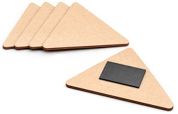 Magnes na lodówkę trójkąt 8x7 cm – baza DIY z surowego HDF 3 mm, 5 szt.