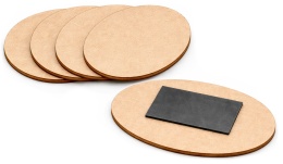 Magnes na lodówkę owalny 8x5 cm – baza DIY z surowego HDF 3 mm, 5 szt.