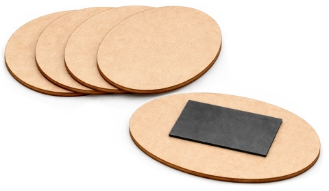 Magnes na lodówkę owalny 8x5 cm – baza DIY z surowego HDF 3 mm, 5 szt.