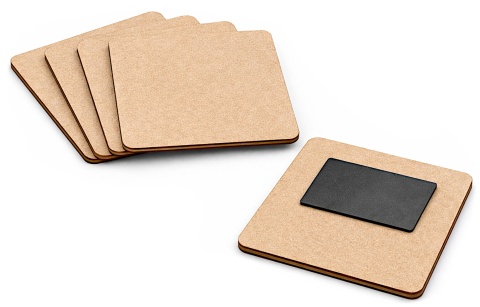 Magnes na lodówkę kwadratowy 7x7 cm – baza DIY z surowego HDF 3 mm, 5 szt.