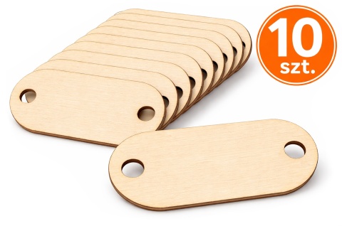 Metka drewniana Guzik Scrapki dekor rękodzieło 45x22 10szt