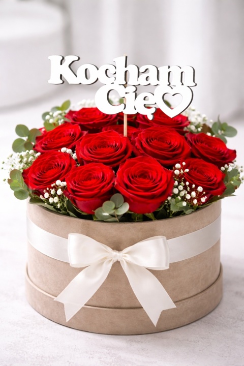 Napis Kocham Cię do bukietu – dekoracja do flowerboxa | zestaw 5 szt. Walentynki