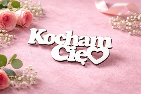 Napis Kocham Cię do bukietu – dekoracja do flowerboxa | zestaw 5 szt. Walentynki