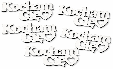 Napis Kocham Cię do bukietu – dekoracja do flowerboxa | zestaw 5 szt. Walentynki