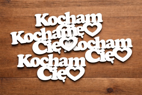 Napis Kocham Cię do bukietu – dekoracja do flowerboxa | zestaw 5 szt. Walentynki