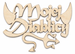 Napis do bukietu Mojej Diablicy 11x8 cm | sklejka 3 mm | zestaw 5 szt.