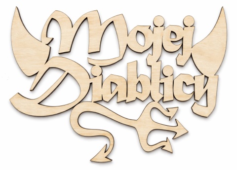 Napis do bukietu Mojej Diablicy 11x8 cm | sklejka 3 mm | zestaw 5 szt.