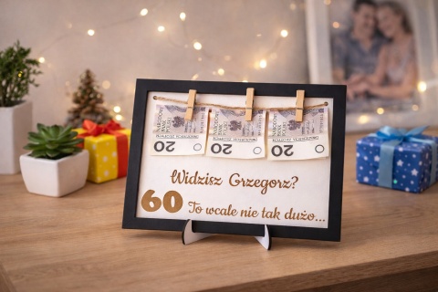 PREZENT RAMKA na 30 40 50 60 70 URODZINY tabliczka